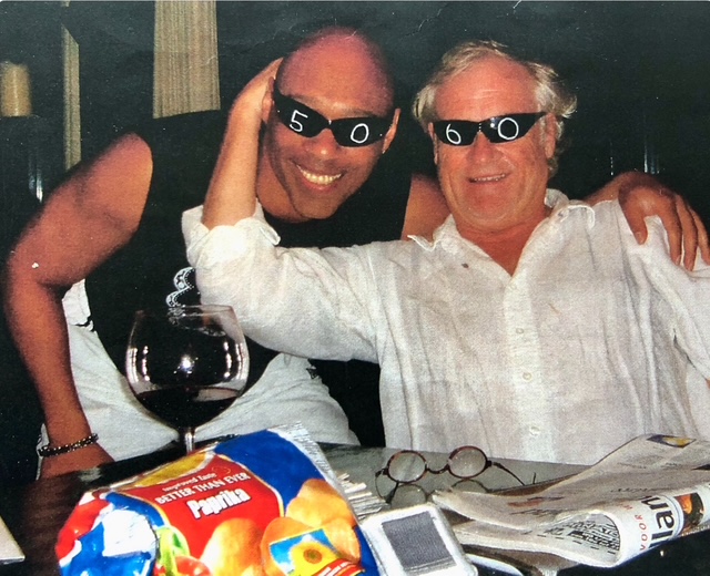 Blade and Vincent Vlasblom celebrating their birthdays wearing 50 and 60 glasses